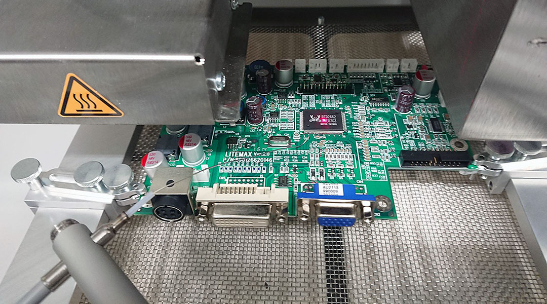 Refurbished modem and connectors extending equipment lifespan under Parametric's sustainable MRO strategy.